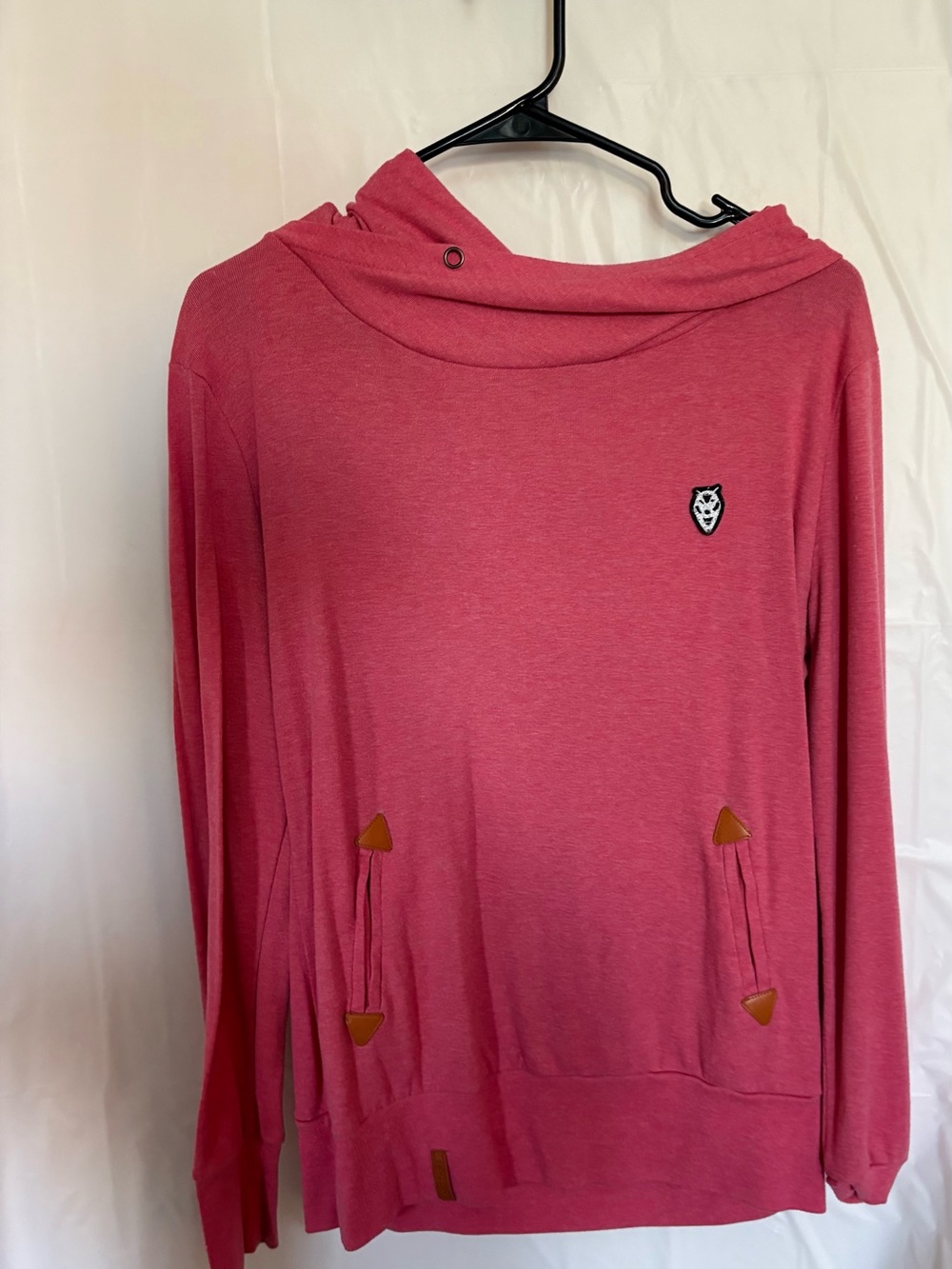 Women's Pink Hooded Pullover Sweater - Casual Lightweight